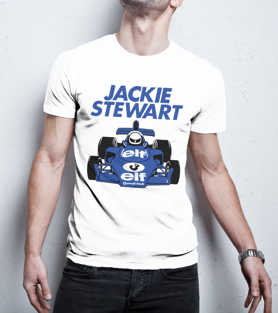 Jackie Stewart Tyrrell Ford Elf Racing Car T-Shirt