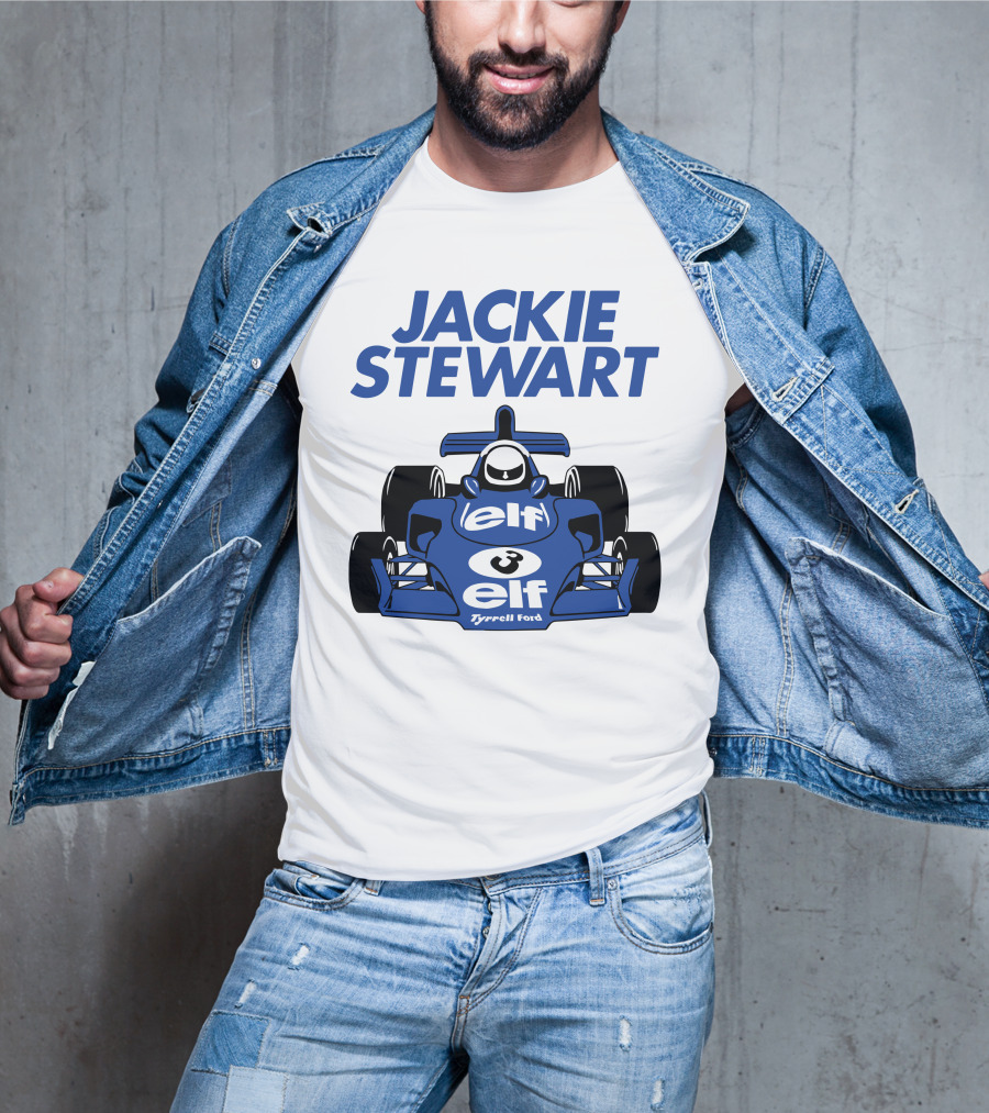 Jackie Stewart Tyrrell Ford Elf Racing Car T-Shirt