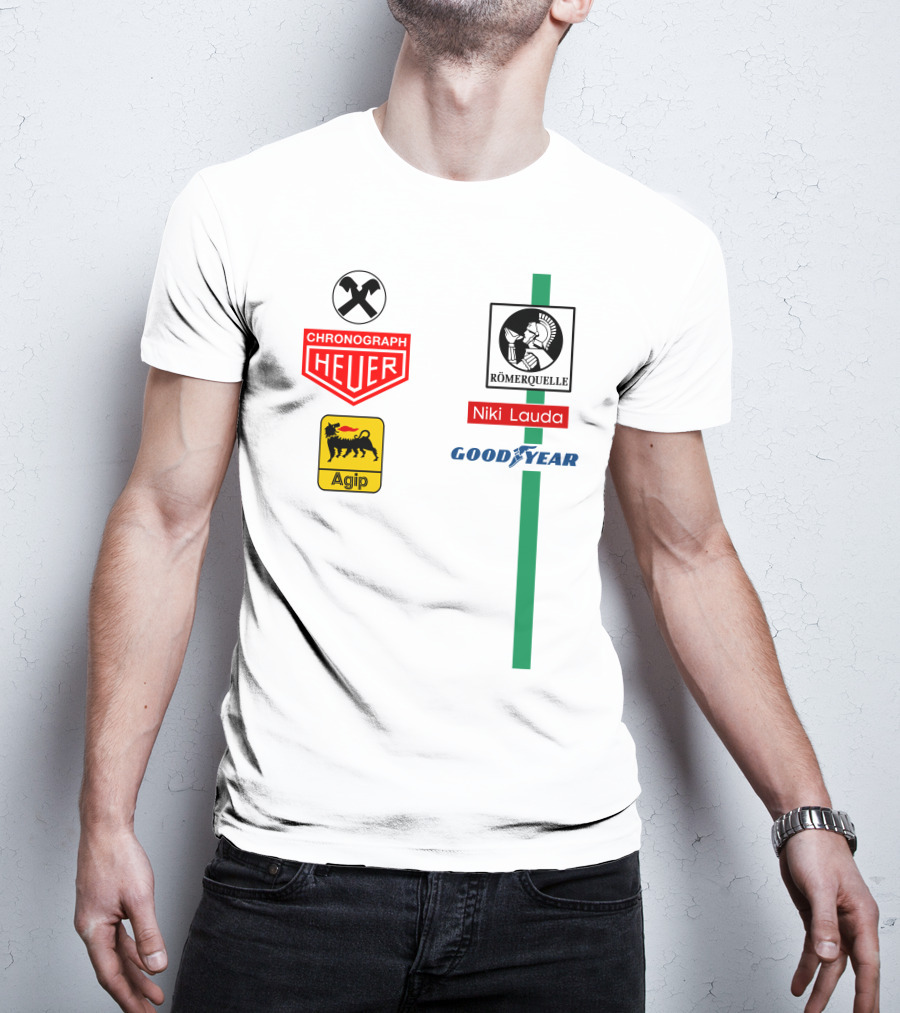 Heuer Chronograph Agip Römerquelle Niki Lauda Goodyear T-Shirt