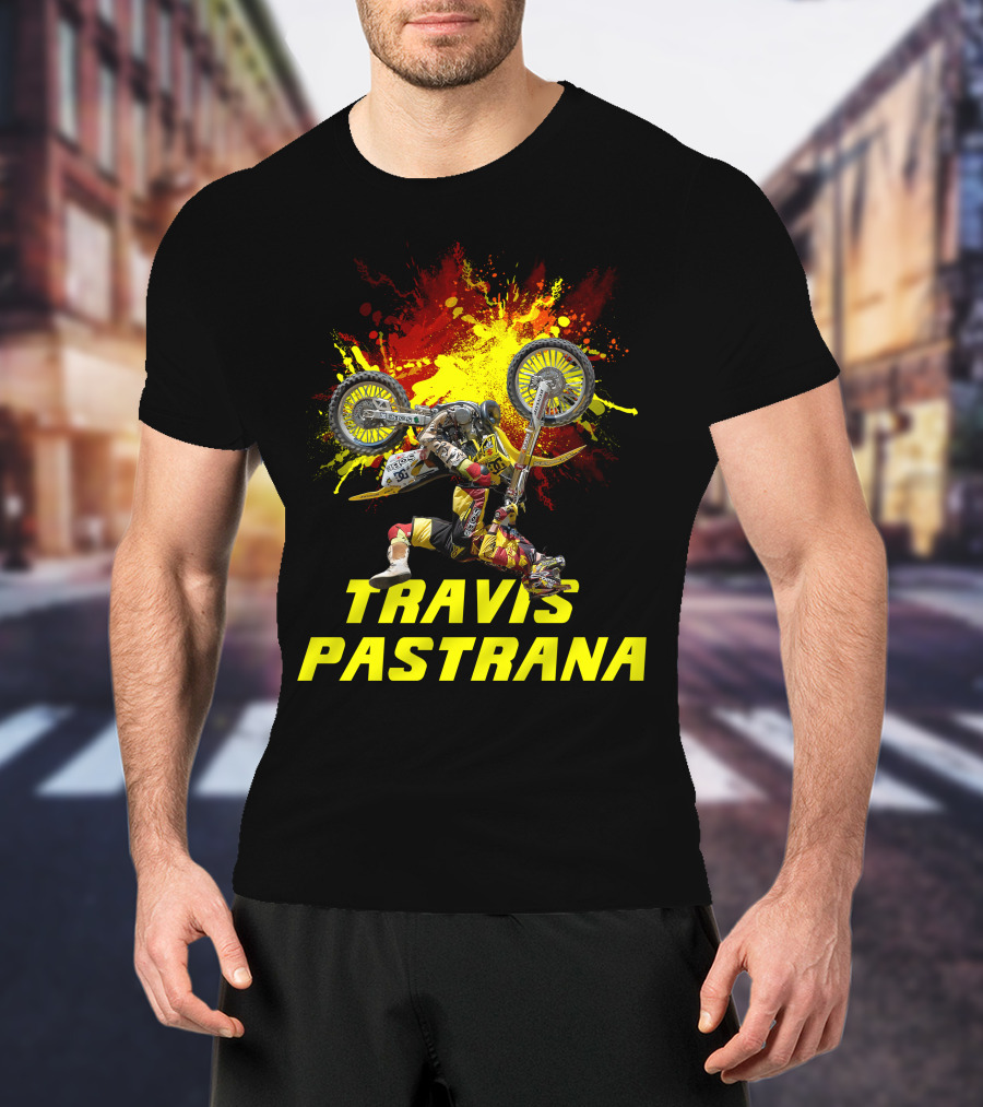 TRAVIS PASTRANA Freestyle Motocross Stunt Action T-Shirt