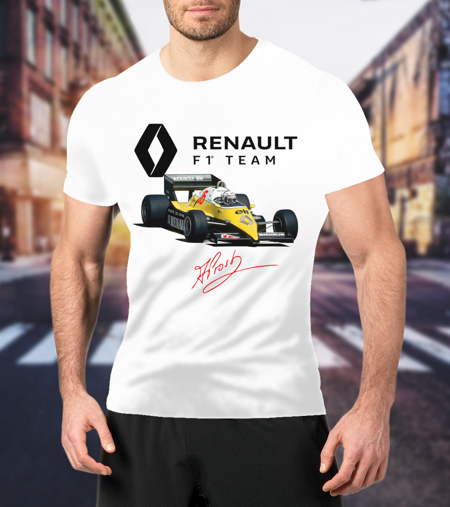 Renault F1 Team Alain Prost Racing Car Signature T-Shirt