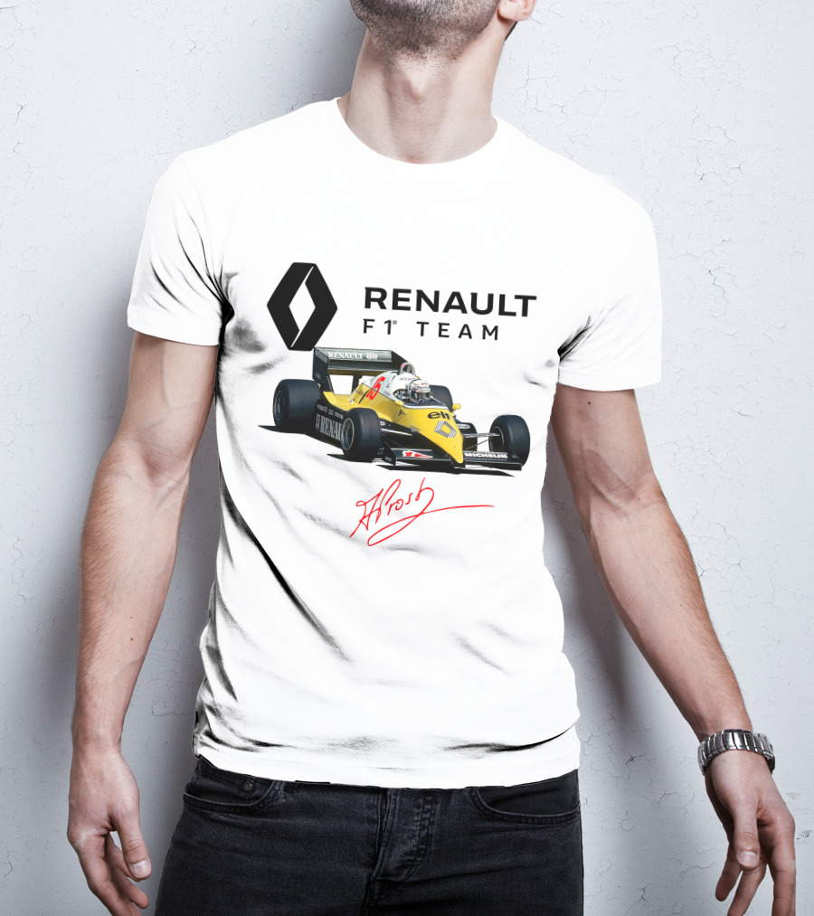 Renault F1 Team Alain Prost Racing Car Signature T-Shirt
