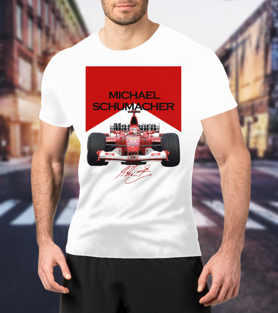 Michael Schumacher Formula One Racing Car Signature T-Shirt