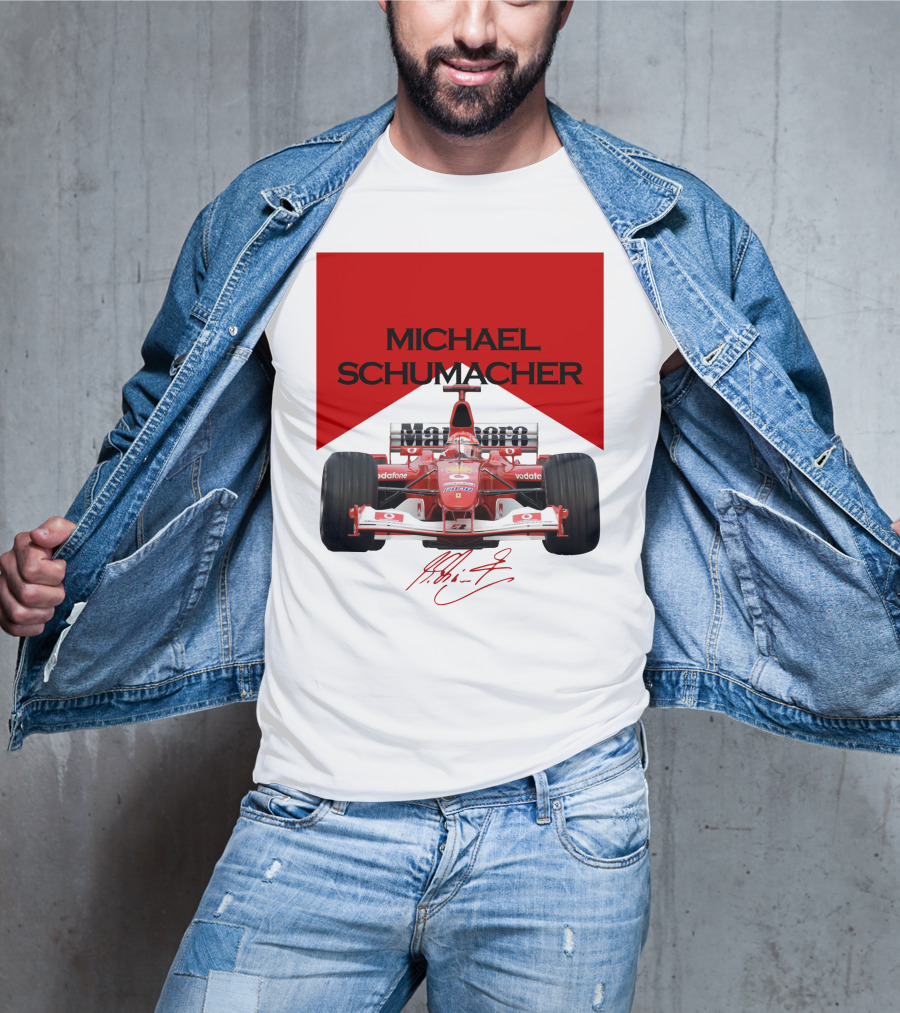 Michael Schumacher Formula One Racing Car Signature T-Shirt