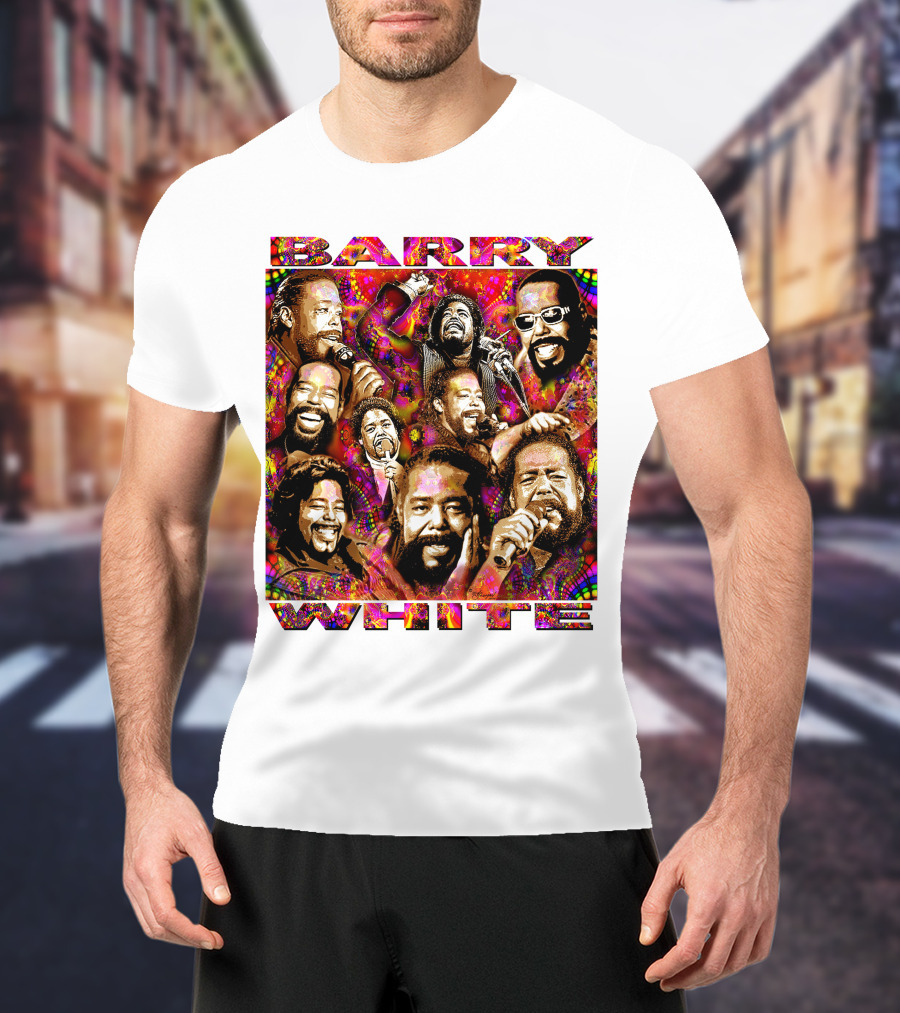 BARRY WHITE 31 Collage Of Iconic Vocal Performances T-Shirt
