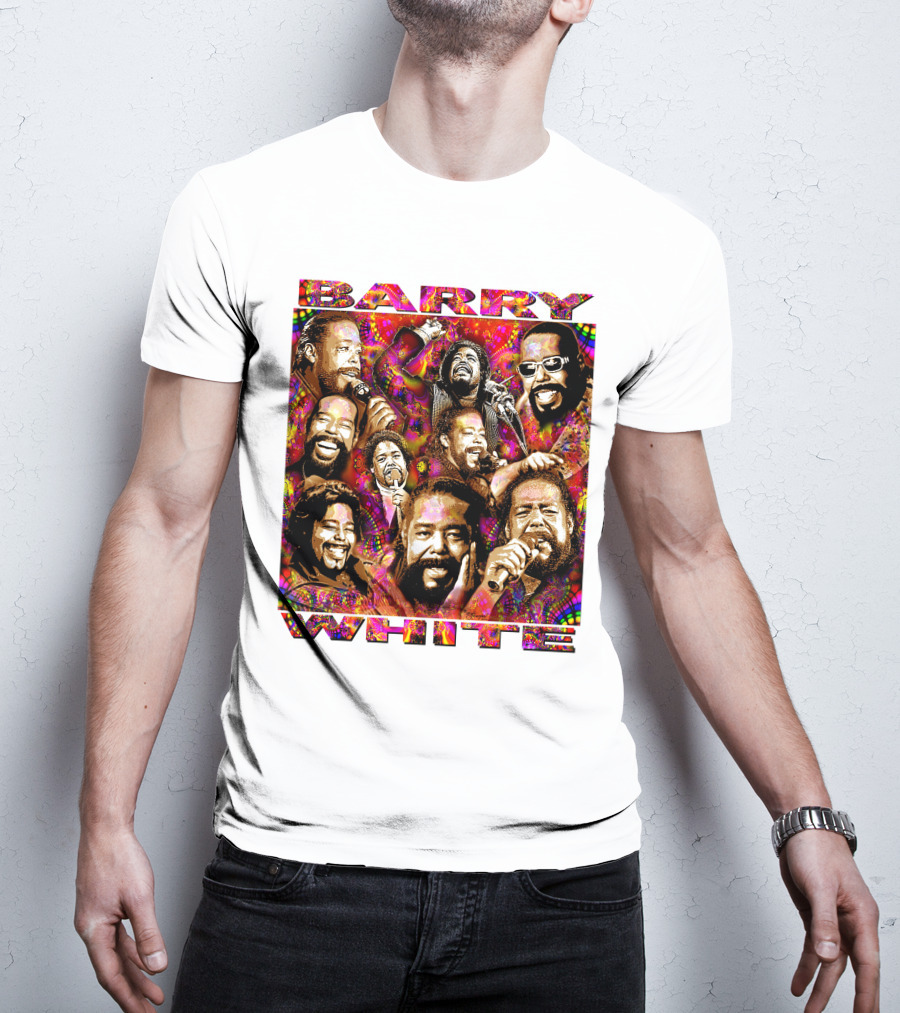 BARRY WHITE 31 Collage Of Iconic Vocal Performances T-Shirt