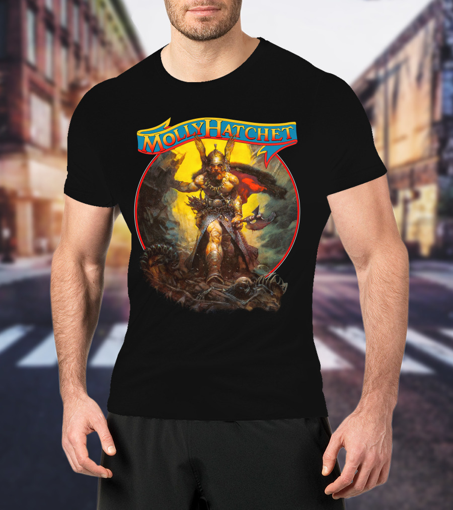 Molly Hatchet Flirting With Disaster Viking Warrior Fantasy T-Shirt