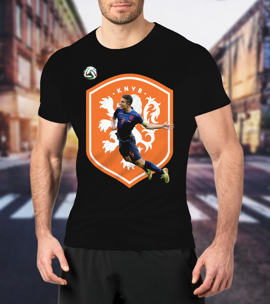 KNVB Netherlands Flying Header Football Icon Robin Van Persie T-Shirt