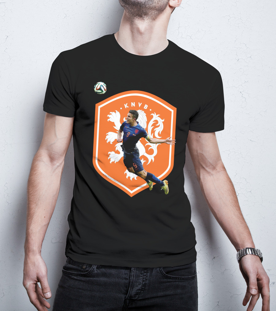 KNVB Netherlands Flying Header Football Icon Robin Van Persie T-Shirt