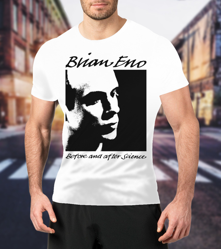 Brian Eno Before And After Science Album Face Black And White Profile T-Shirt