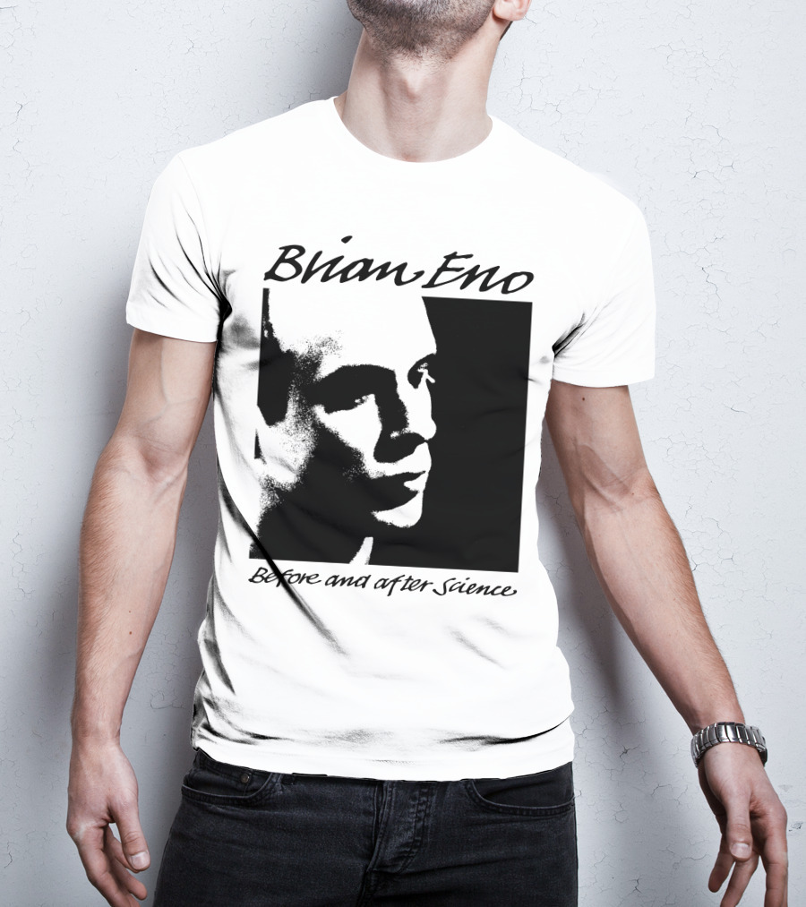 Brian Eno Before And After Science Album Face Black And White Profile T-Shirt