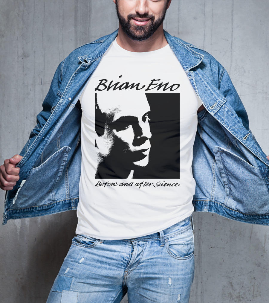 Brian Eno Before And After Science Album Face Black And White Profile T-Shirt