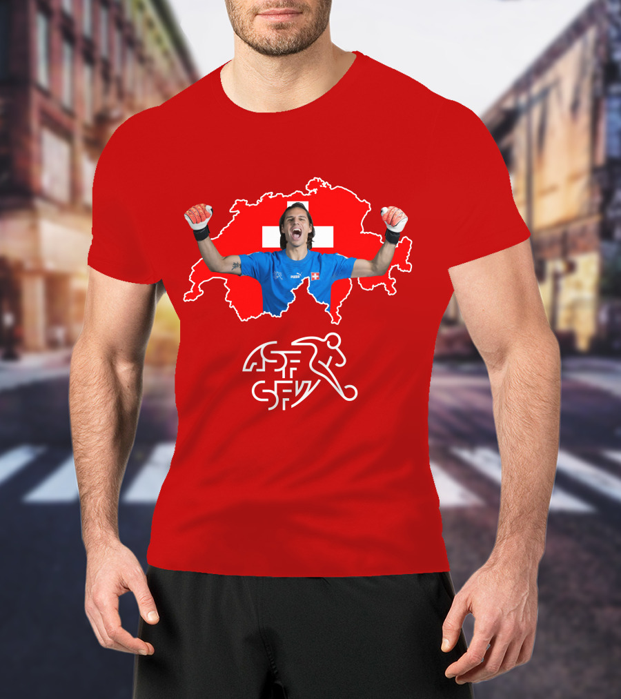 Yann Sommer Swiss Football Goalkeeper Celebration Map T-Shirt