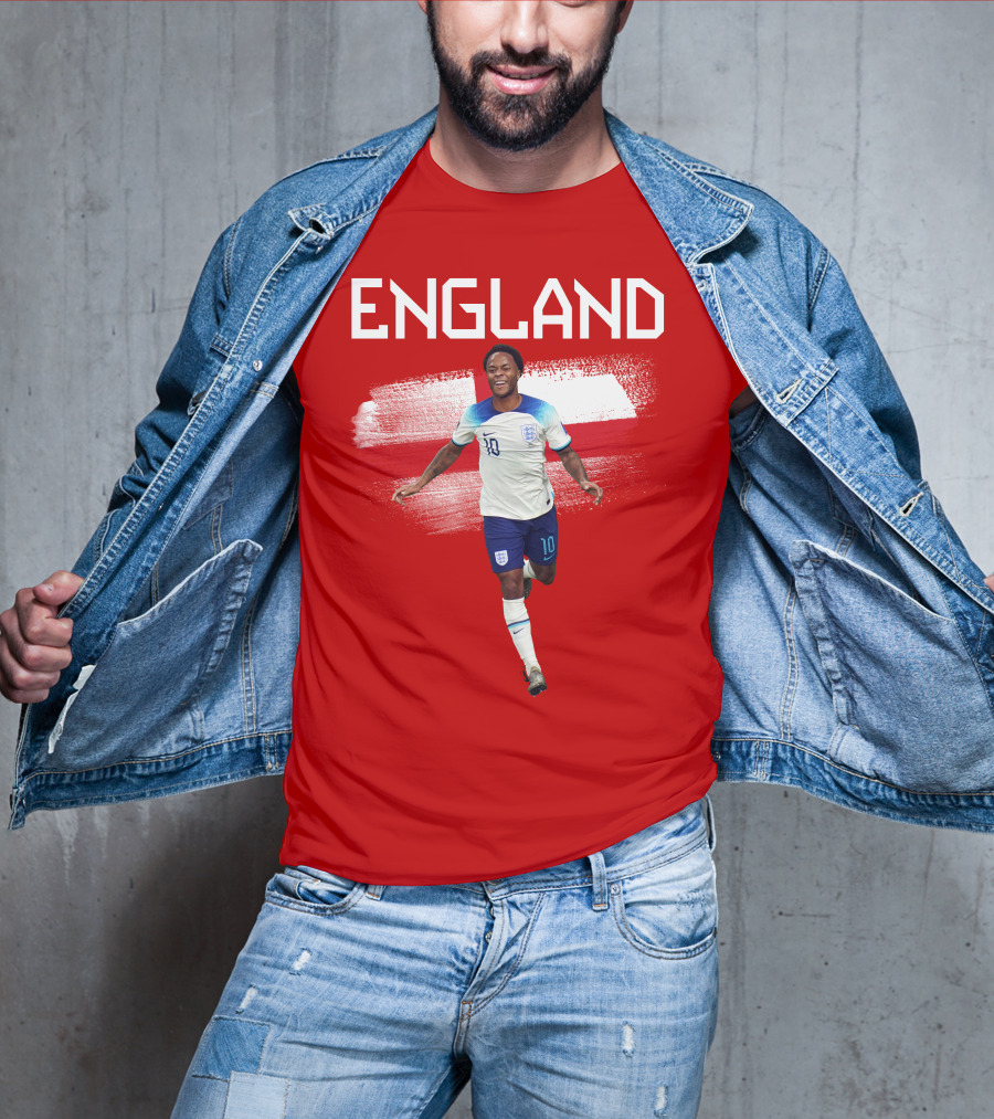 Raheem Sterling England Football 10 Euro Kit Cross Background T-Shirt