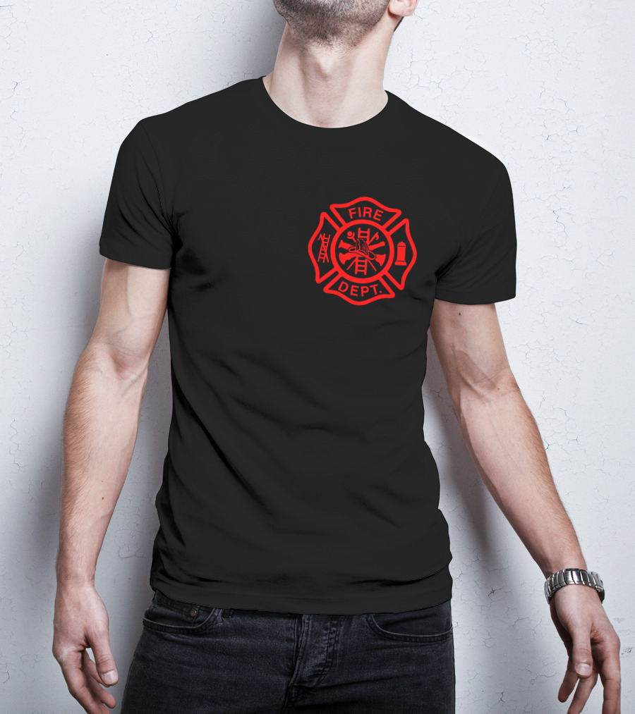 There Is A Her In Brotherhood Fire Dept Maltese Cross T-Shirt