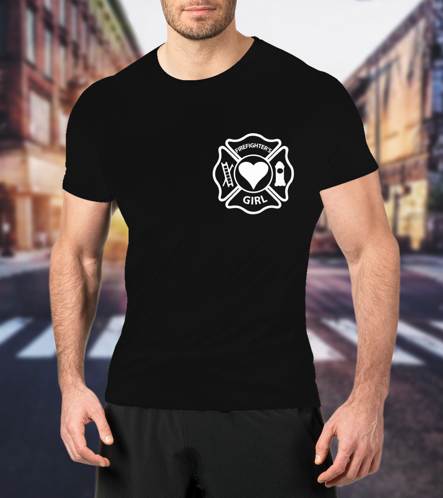 Firefighter's Girl Text With Firefighter T-Shirt
