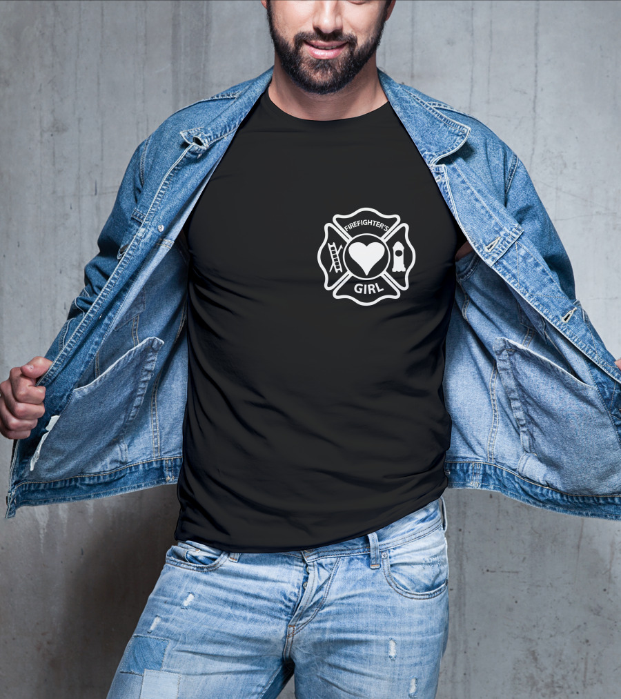 Firefighter's Girl Text With Firefighter T-Shirt
