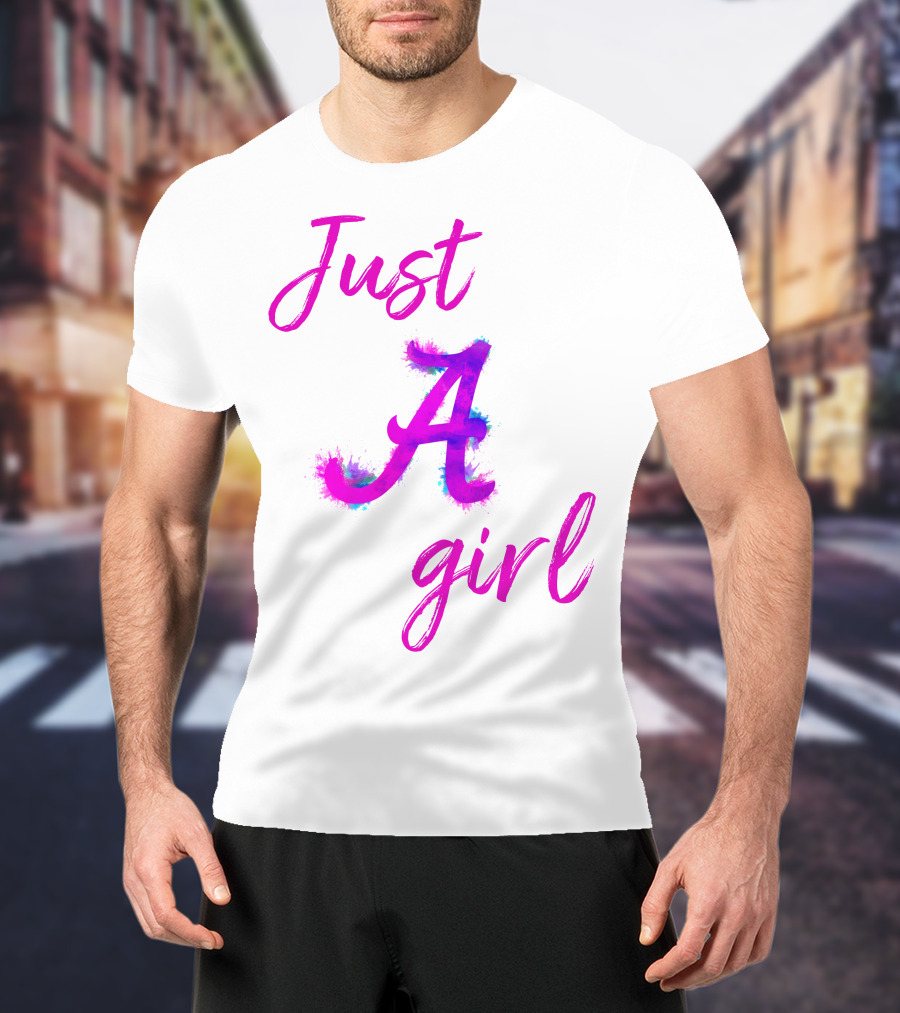 Just A Girl Aesthetic Calligraphy Bright Colors T-Shirt