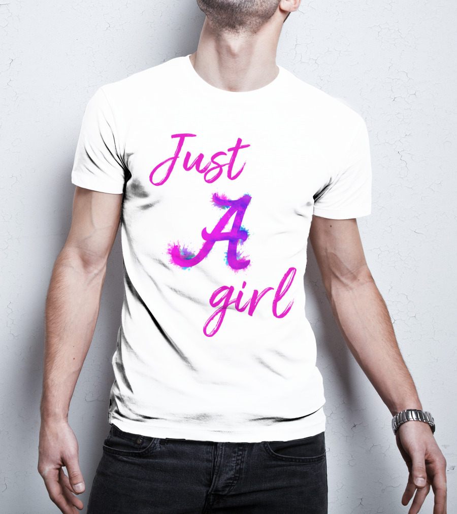 Just A Girl Aesthetic Calligraphy Bright Colors T-Shirt