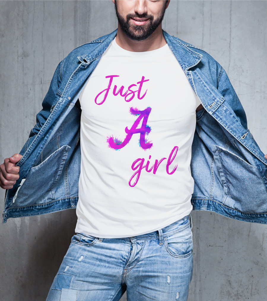 Just A Girl Aesthetic Calligraphy Bright Colors T-Shirt