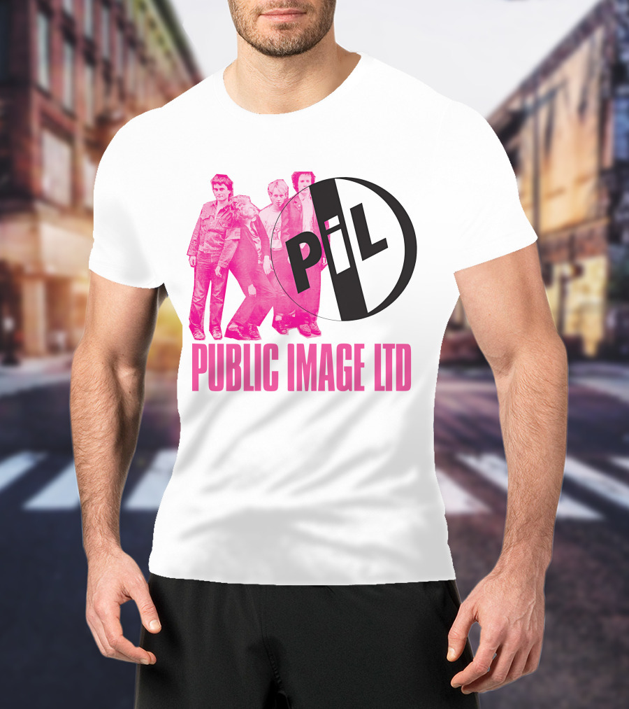 Public Image Ltd PiL Band Logo Pink T-Shirt