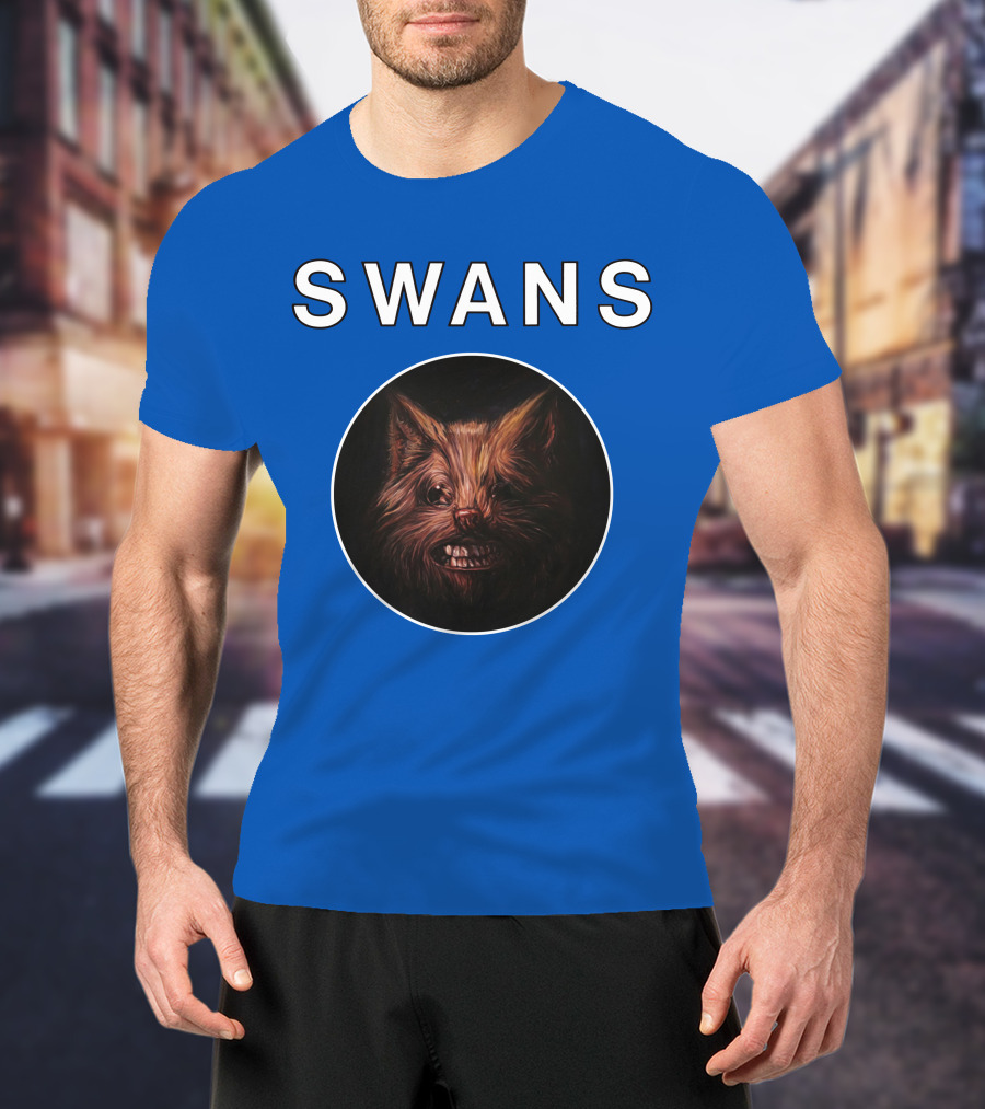 SWANS Ferocious Feline Face T-Shirt
