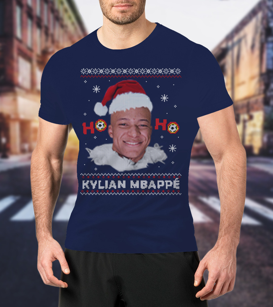 Kylian Mbappe Ho Ho Christmas Santa Hat T-Shirt
