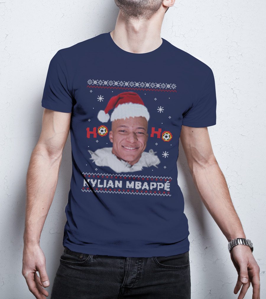 Kylian Mbappe Ho Ho Christmas Santa Hat T-Shirt