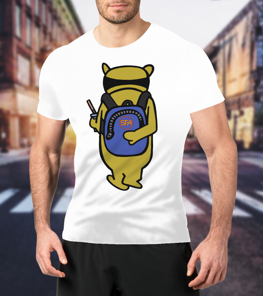 SFA Radiator Backpack Bear With Blue And Orange T-Shirt