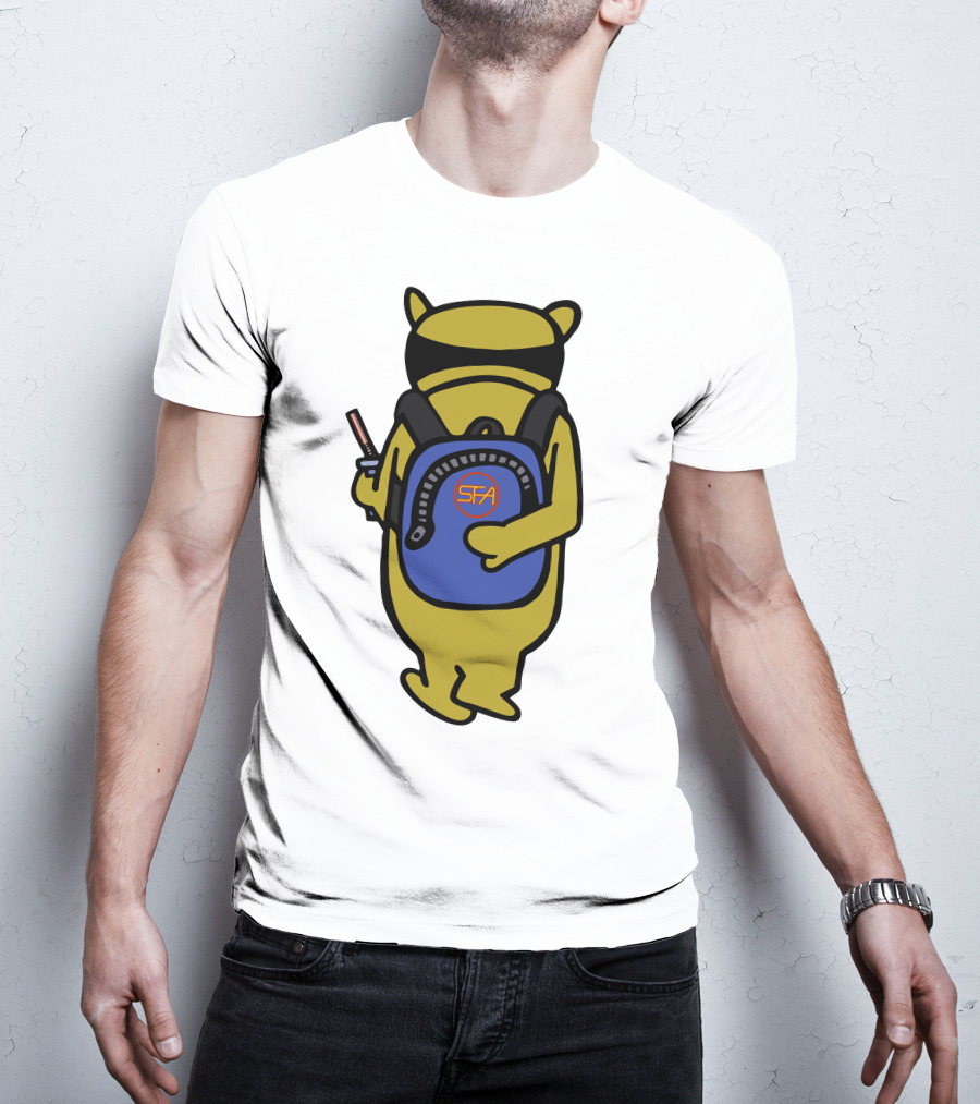 SFA Radiator Backpack Bear With Blue And Orange T-Shirt