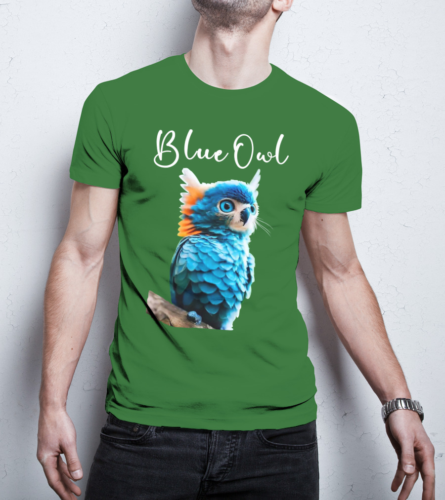 Beautiful Blue Owl Fantasy Creature T-Shirt
