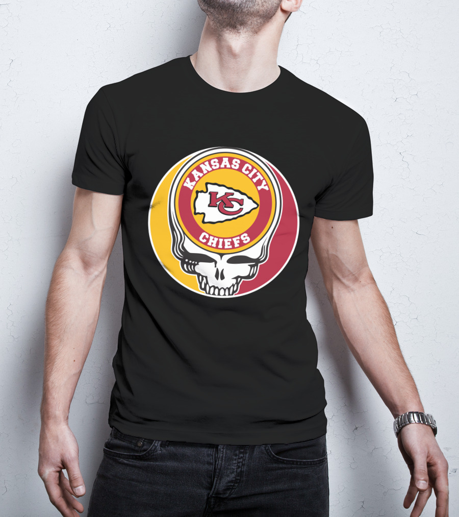 Kansas City Chiefs Grateful Dead Skull Logo Collaboration T-Shirt