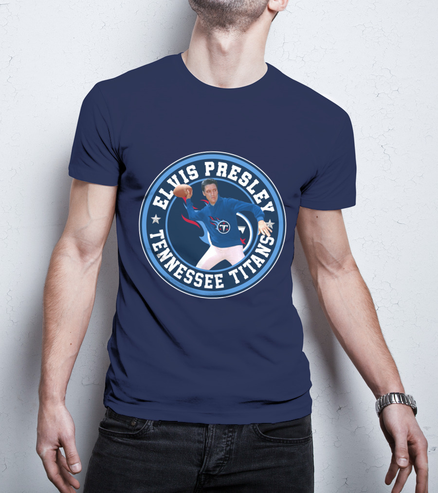 Elvis Presley Tennessee Titans Football T-Shirt