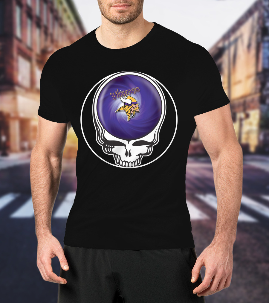 Minnesota Vikings Grateful Dead Skull Collaboration T-Shirt