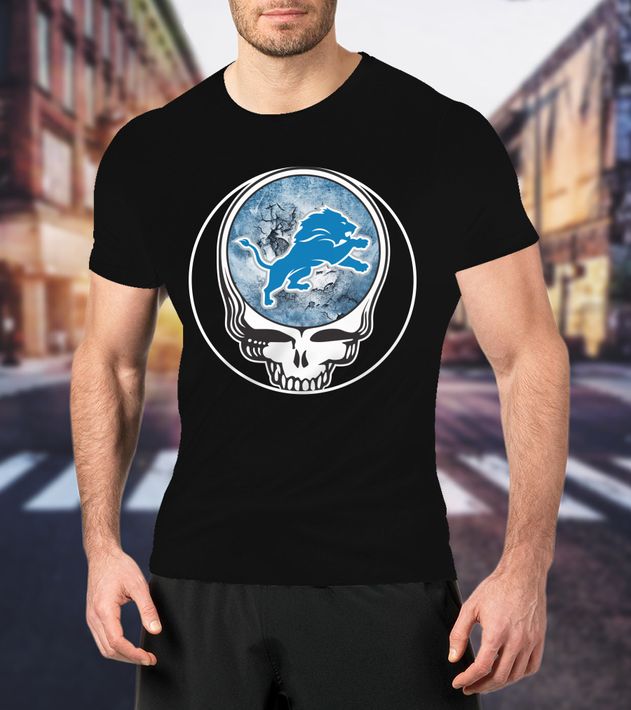 Detroit Lions Skull Logo Fusion T-Shirt