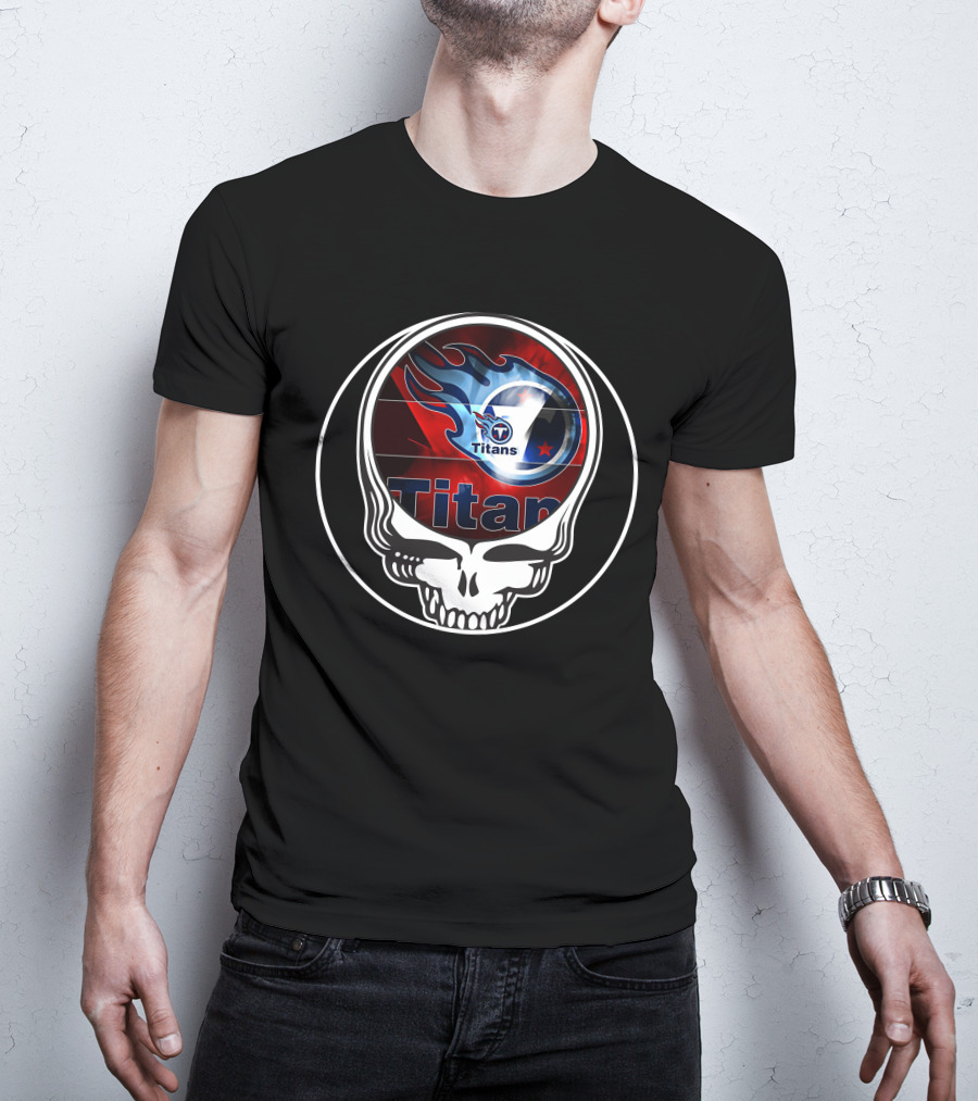 Tennessee Titans Skull Logo Fusion T-Shirt