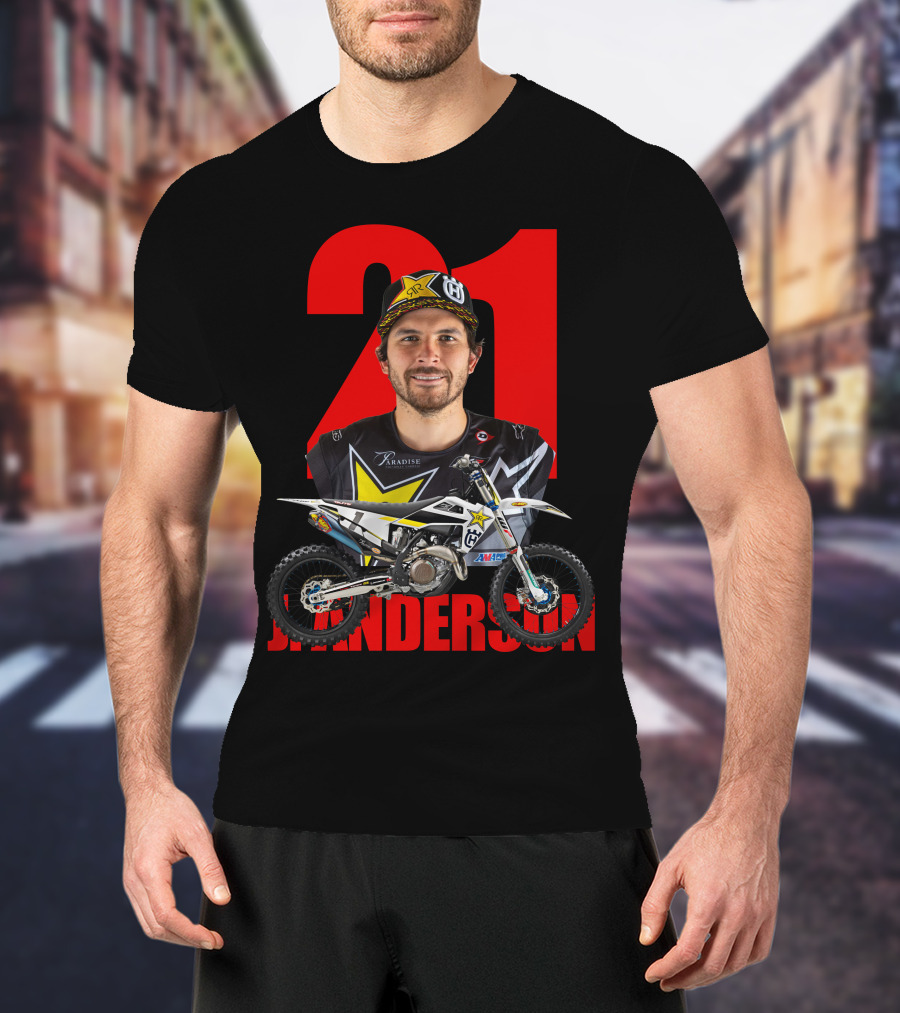 Jason Anderson 21 Motocross Star With Bike And Number T-Shirt
