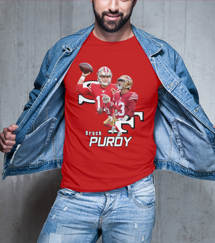 Brock Purdy NFL Quarterback Action Collage T-Shirt