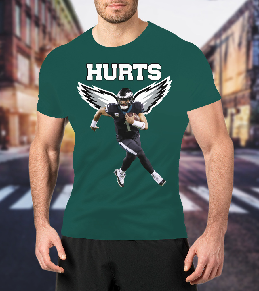 Hurts Eagles Quarterback Wings Football T-Shirt