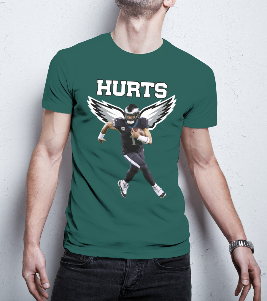 Hurts Eagles Quarterback Wings Football T-Shirt