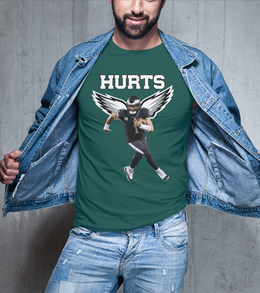 Hurts Eagles Quarterback Wings Football T-Shirt