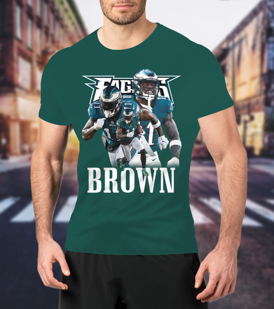Philadelphia Eagles AJB11 Football Action Collage T-Shirt