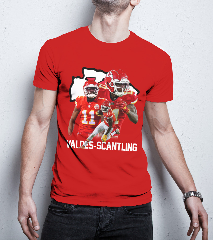 MVS11 Kansas City Football Wide Receiver Red Jersey Chiefs Player T-Shirt