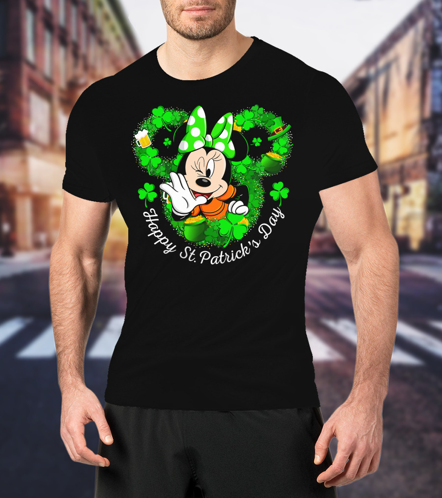 Minnie Happy St. Patrick's Day Shamrocks And Irish Celebration T-Shirt