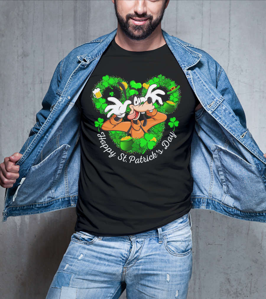 Happy St. Patrick's Day Goofy Shamrocks And Leprechaun Hat T-Shirt