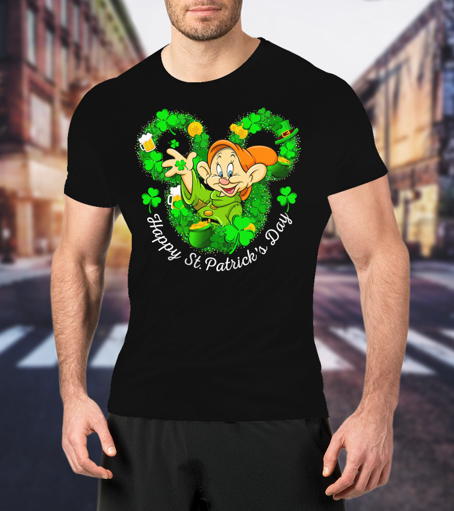 Happy St. Patrick's Day Dopey Shamrock Celebration T-Shirt