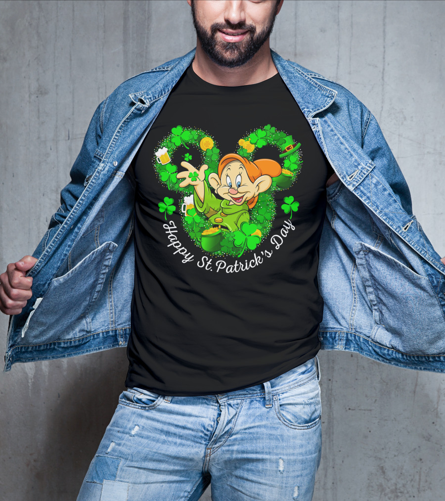 Happy St. Patrick's Day Dopey Shamrock Celebration T-Shirt