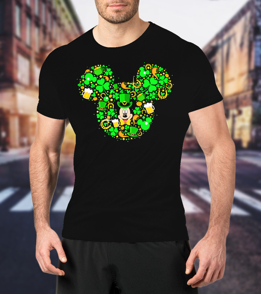 Mickey Shamrock St. Patrick's Day Clover Leprechaun Hat T-Shirt