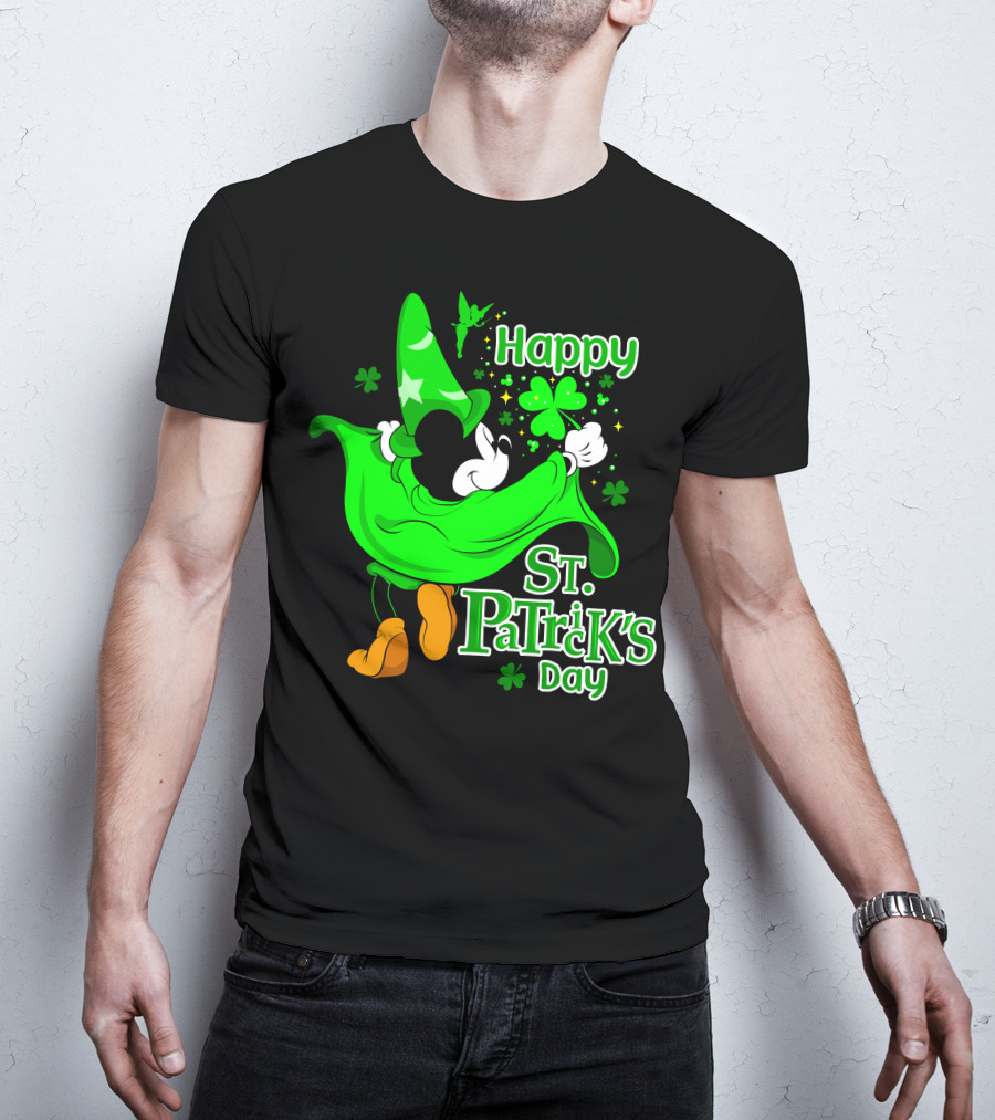 Happy St. Patrick's Day Mickey Fantasia Clover Magic T-Shirt