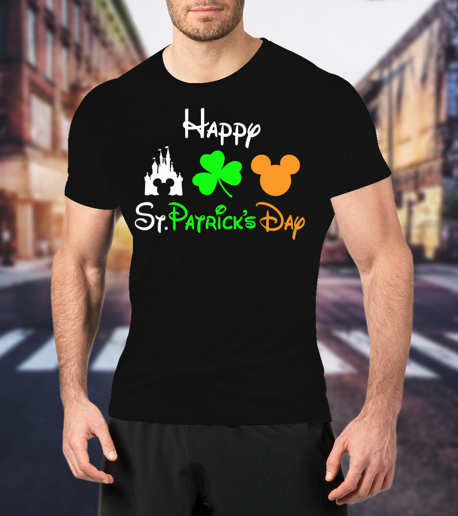 Happy St. Patrick's Day Castle Clover Mouse T-Shirt